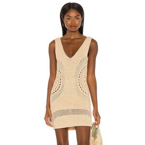 House of Harlow 1960 x REVOLVE Aylah Crochet Dress Almond - NWOT
